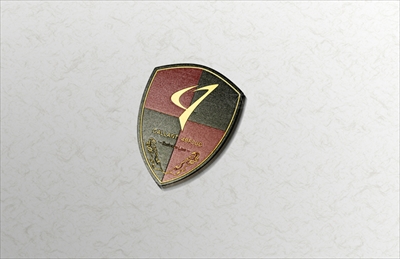真鍮製クレストエンブレム(左) GALLANT ABFLUG クレストエンブレム 50mm x 70mm Brass | Autostyle