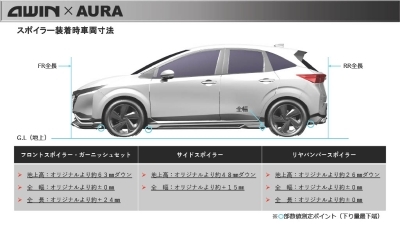 日産 E13 オーラニスモ 前期 リアバンパー左側サイド E13 ノート オーラ 前期 AWIN リヤバンパースポイラー | Autostyle